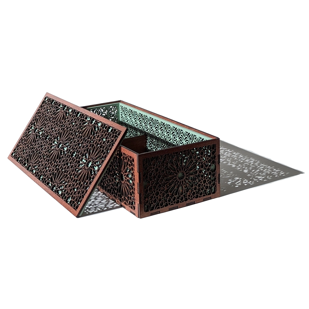Finely ornamented wooden box